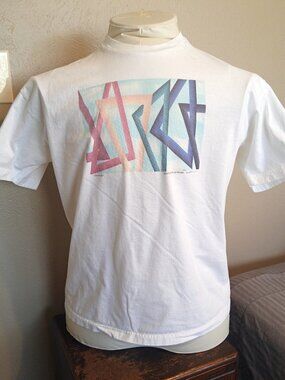XL Unique Vintage Gay Pride "Triangles" Artistic T-shirt by Peach-Lick Artworks